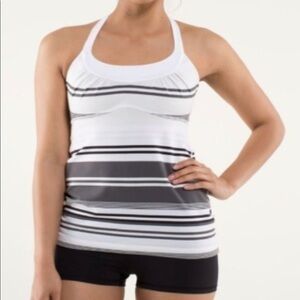 LULULEMON Scoop Me Up Tank Top 34” BustGroovy Stripe Nimbus / White Athletic Top